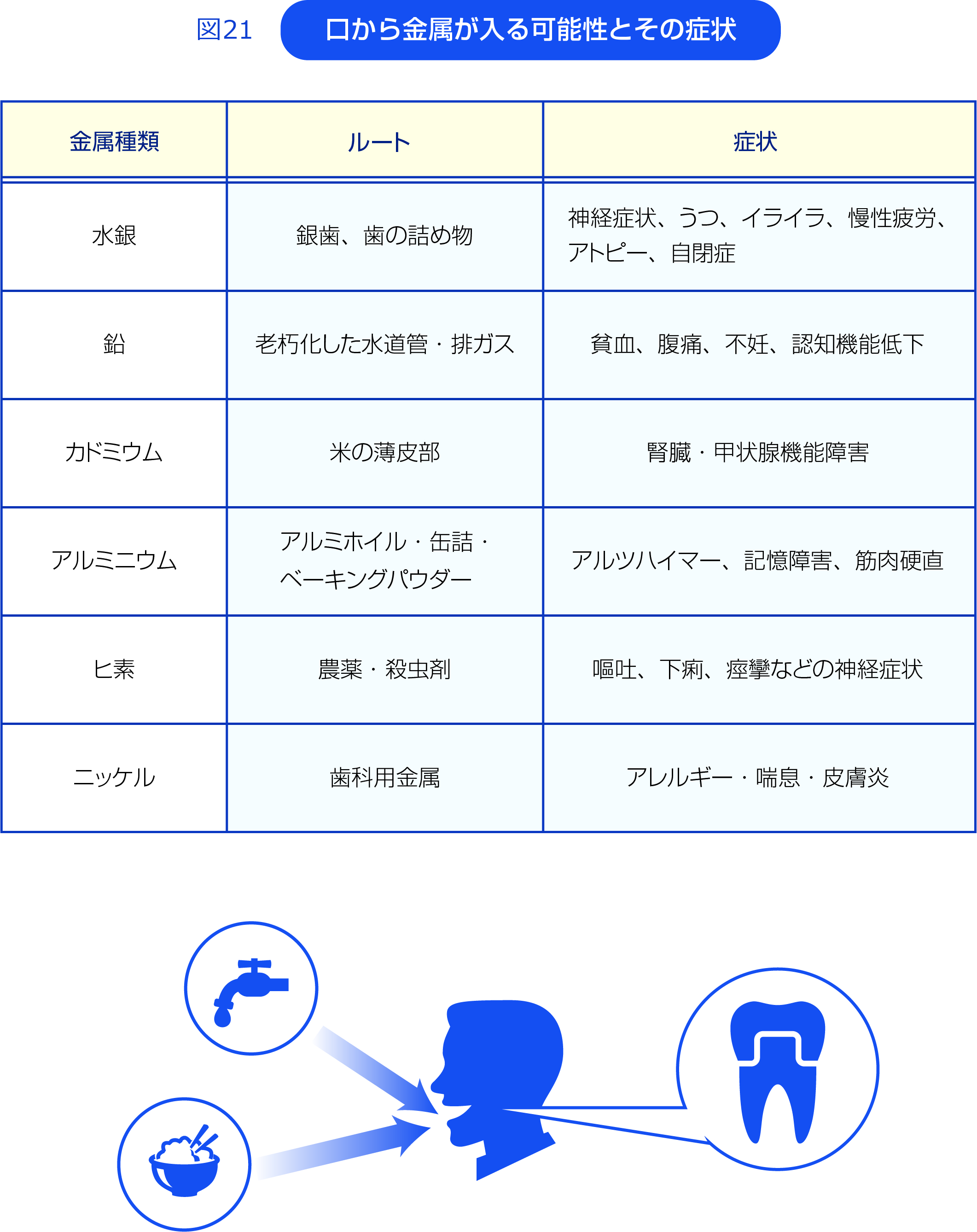 図21 庫裏から金属が入る可能性とその症状